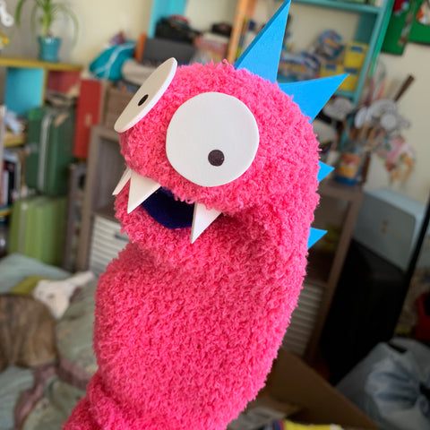 One-of-a-kind DINOSAUR Sock Puppet