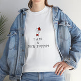 "I Am A Sock Puppet" Adult Size, White Tee
