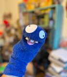 Bloop the Blue Sock Puppet Wormie