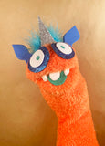 One-of-a-kind SparkleCorn Sock Puppet