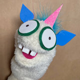 One-of-a-kind SparkleCorn Sock Puppet