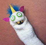One-of-a-kind SparkleCorn Sock Puppet